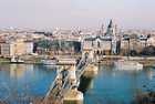 View on Pest and Chain Bridge from the Royal Palace Mountain