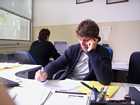 In the office